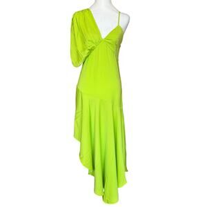 The Drop silky lime green Asymmetric Hem Dress XS slip dress semi formal dance